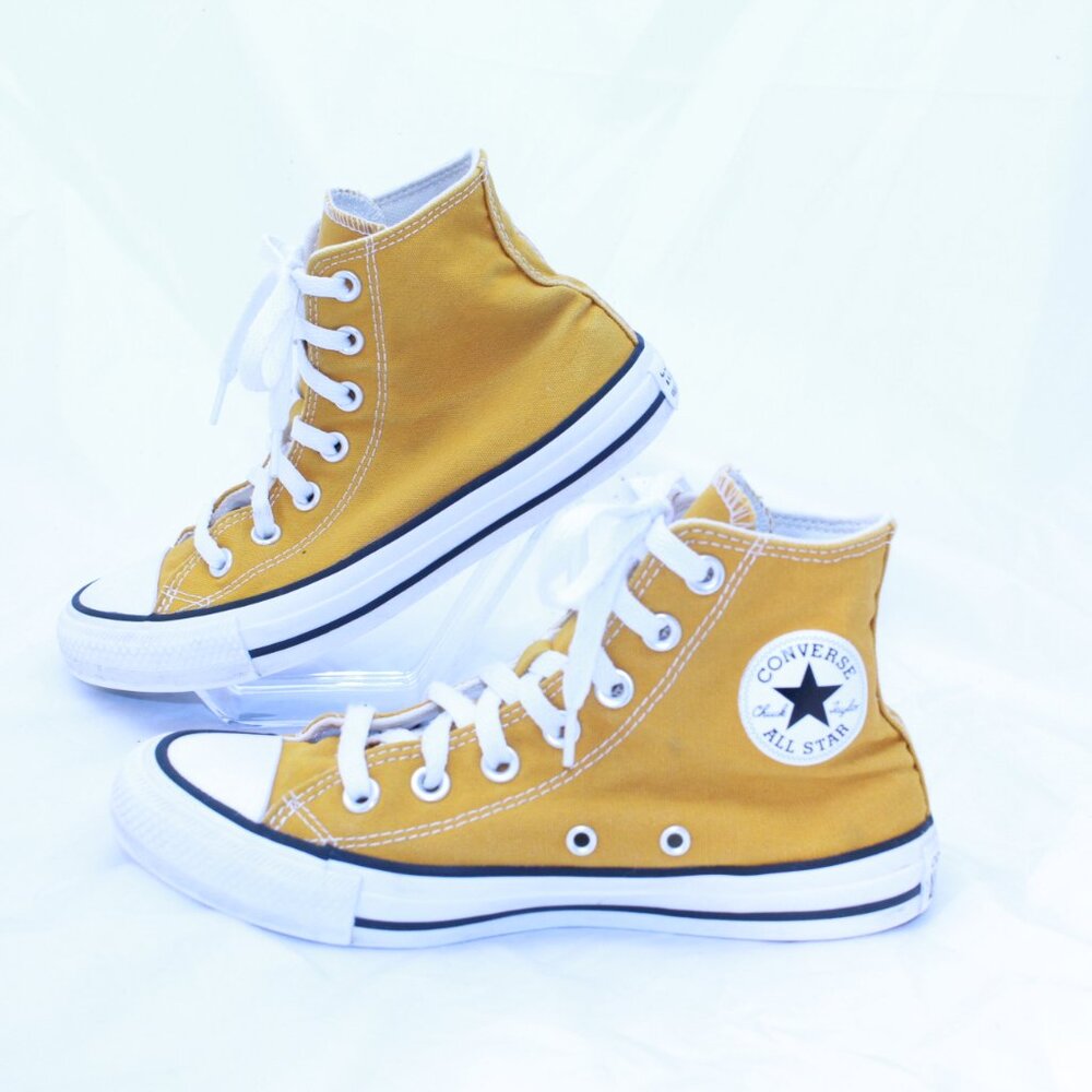 Converse Chuck Taylor Unisex M4 W6 Saffron Yellow High Top Sneakers - 168573F - Picture 3 of 10